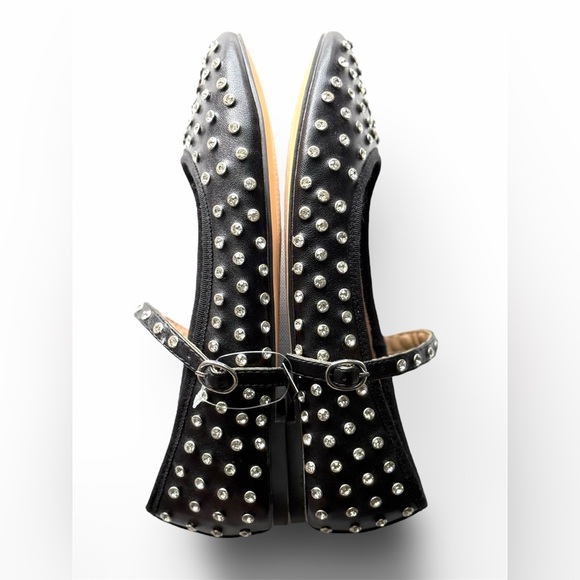 NWT House of Harlow 1960 Flashy Studded Mary-Jane Flats in Black - Size 7 - Picture 4 of 11